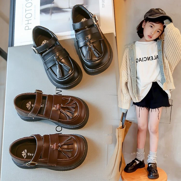 女童皮鞋2024年小女孩英伦风单鞋百搭儿童软底乐福鞋中大童表演鞋