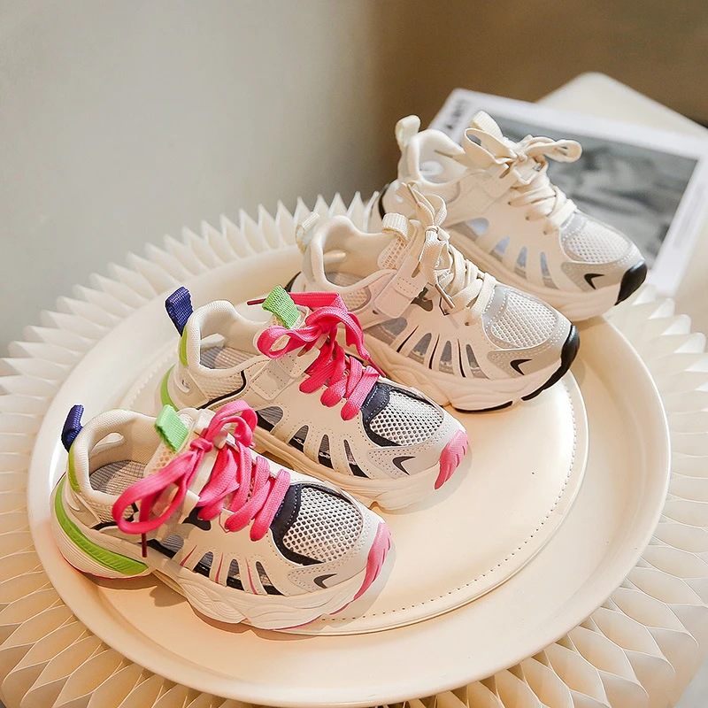 男童鞋子2024夏季新款网面透气儿童运动框子鞋女童休闲网鞋中大童