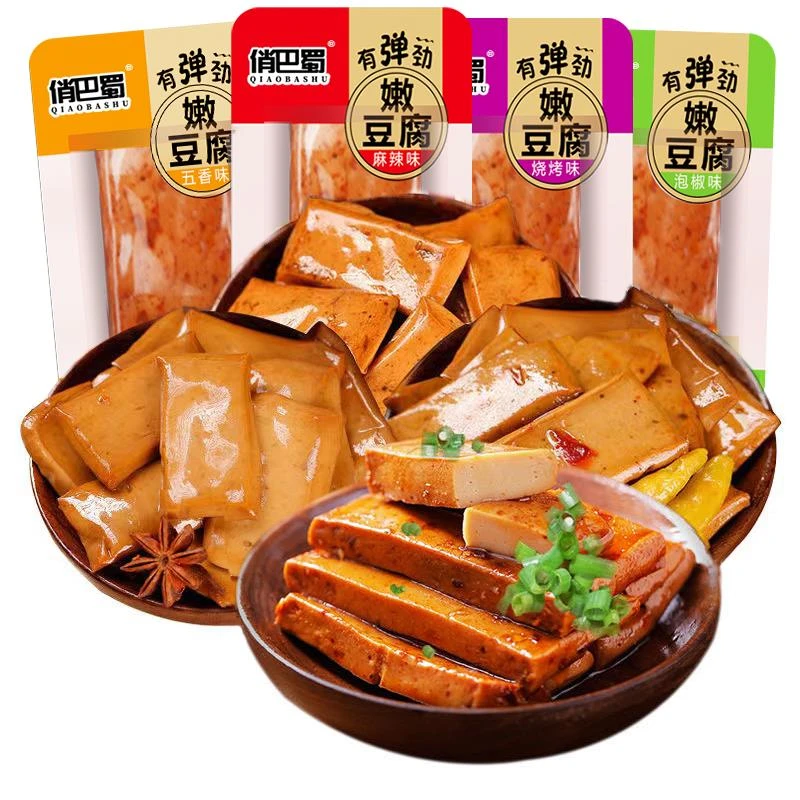 巴蜀嫩豆腐俏巴蜀豆干重庆梁平手磨五香麻辣泡椒嫩豆干小包装1g笋