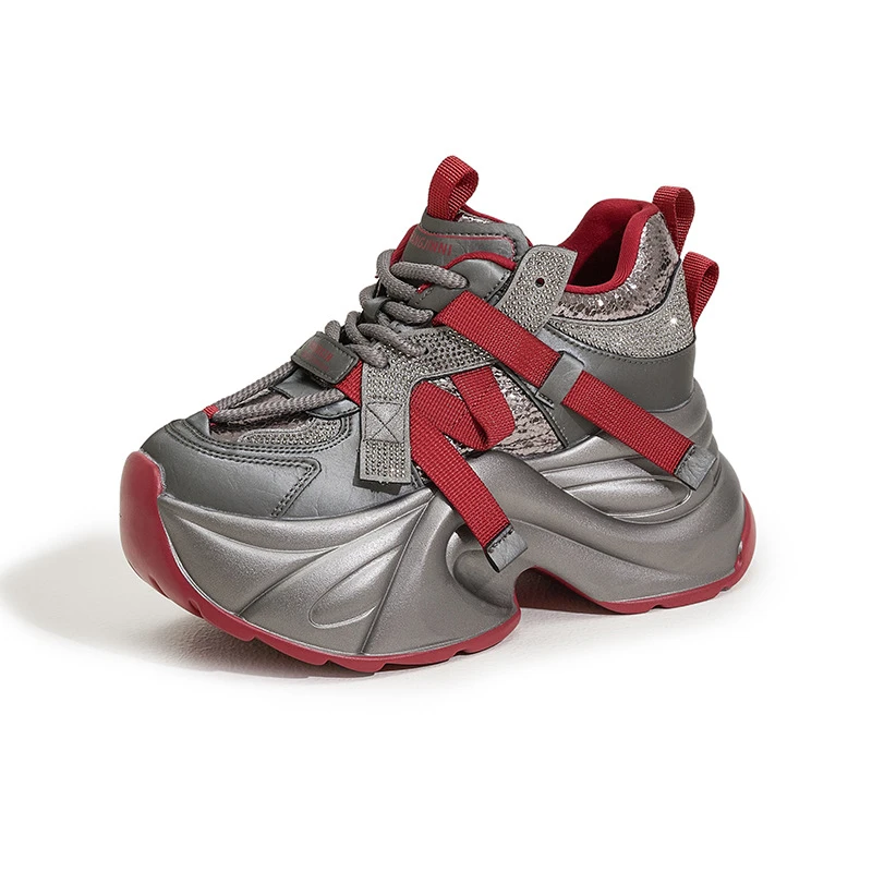 厚底老爹鞋女2024秋冬新款小个子内增高女鞋时尚百搭休闲运动鞋