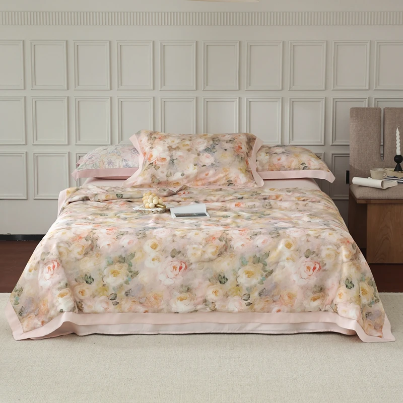 林小花【福利夏被】- 天丝夏凉被轻奢印花凉感丝滑双面薄被空调被款