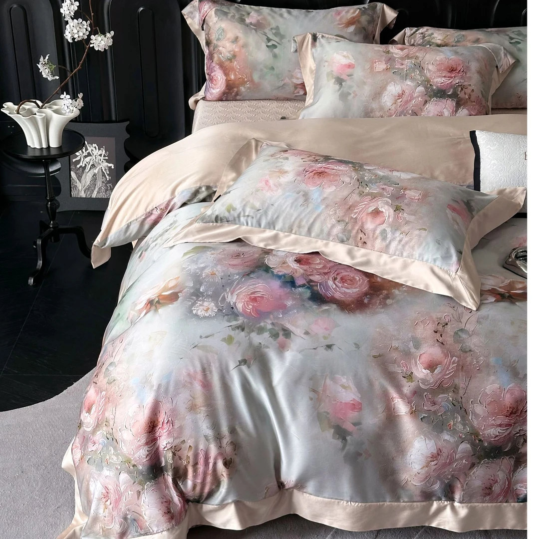 林小花【罗密欧四件套】  2024新品高档天丝棉四件套床盖款