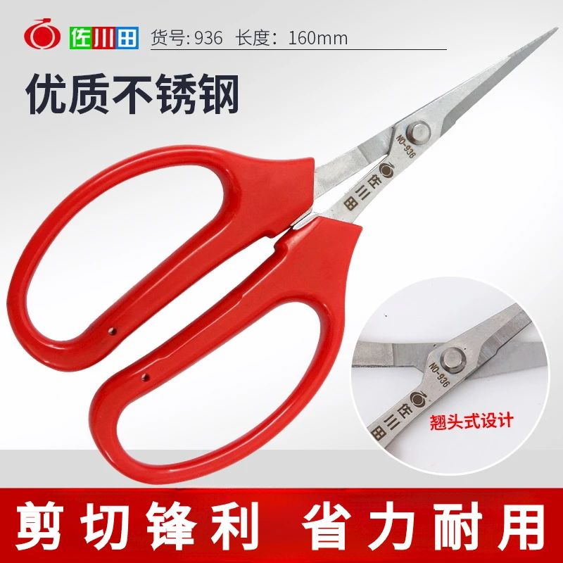 修花修枝剪柑橘子花椒采摘摘果树剪加长球形花艺翘头尖头家用手工