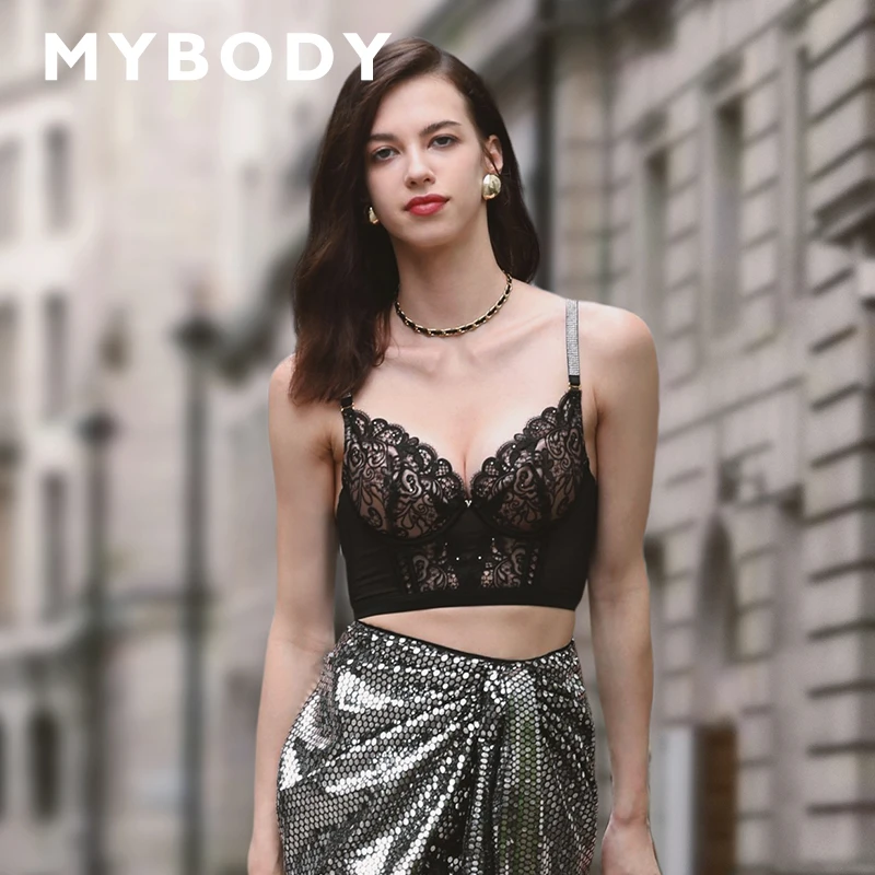 MYBODY商场同款魔聚可外穿性感吊带不跑杯透气薄款内衣