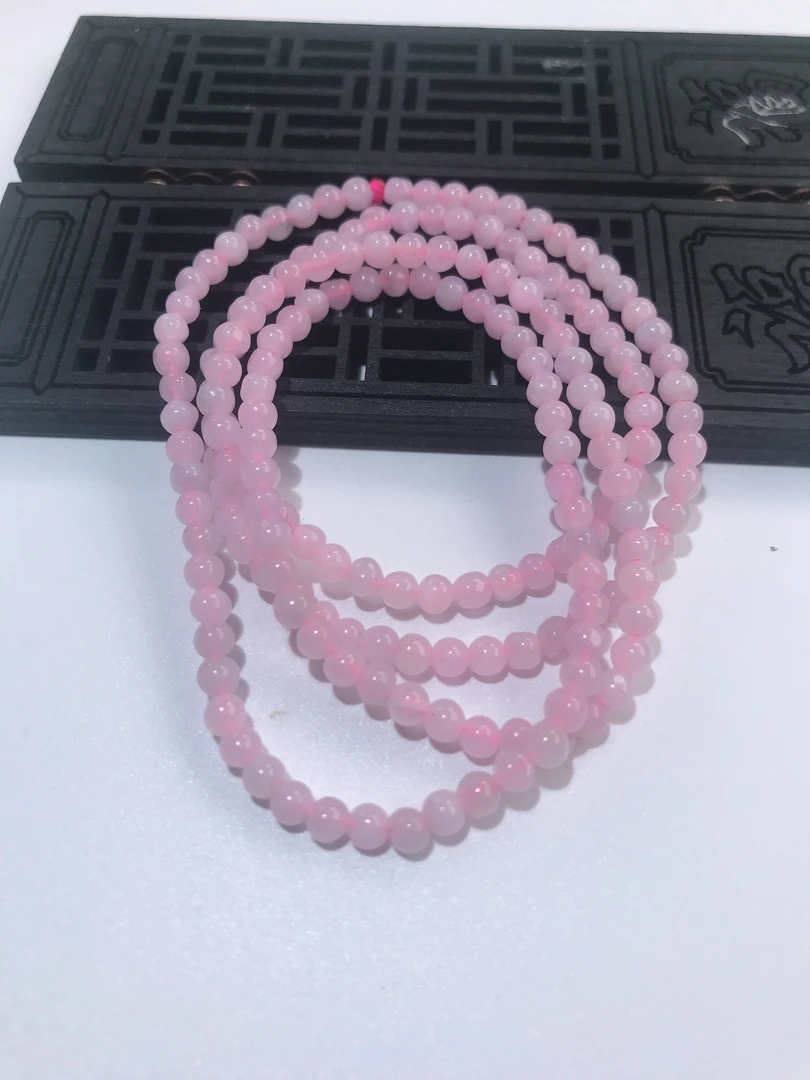 天然翡翠A货冰种紫罗兰粉紫圆珠项链珠链可做手串手链卡3.8mm