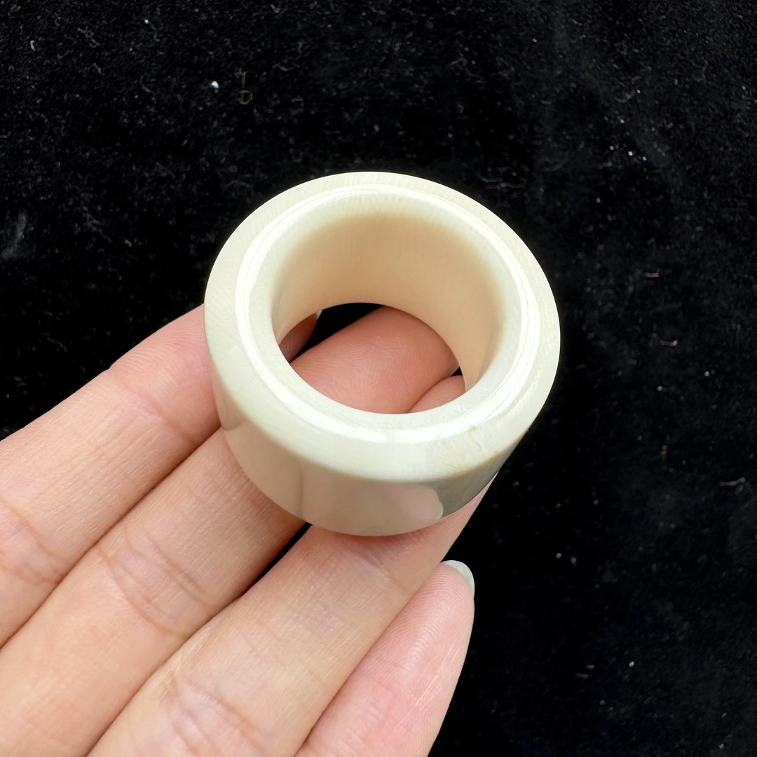 J4691天然猛犸象牙扳指21mm支持鉴定 假一罚四