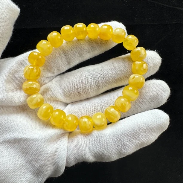 J2035天然蜜蜡手串10mm支持复检 假一罚四