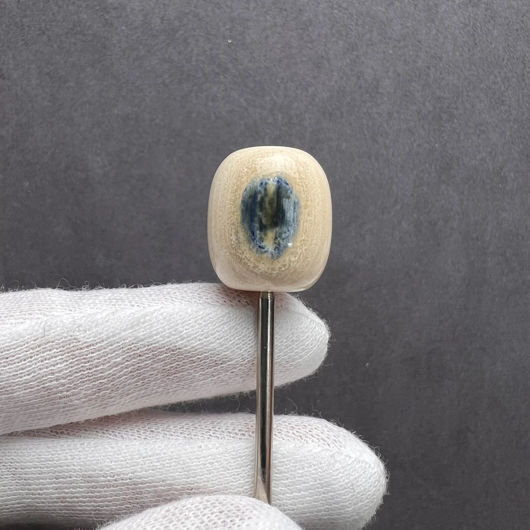 S2973天然猛犸牙16.3×18.7㎜桶珠【支持鉴定 假一罚四】