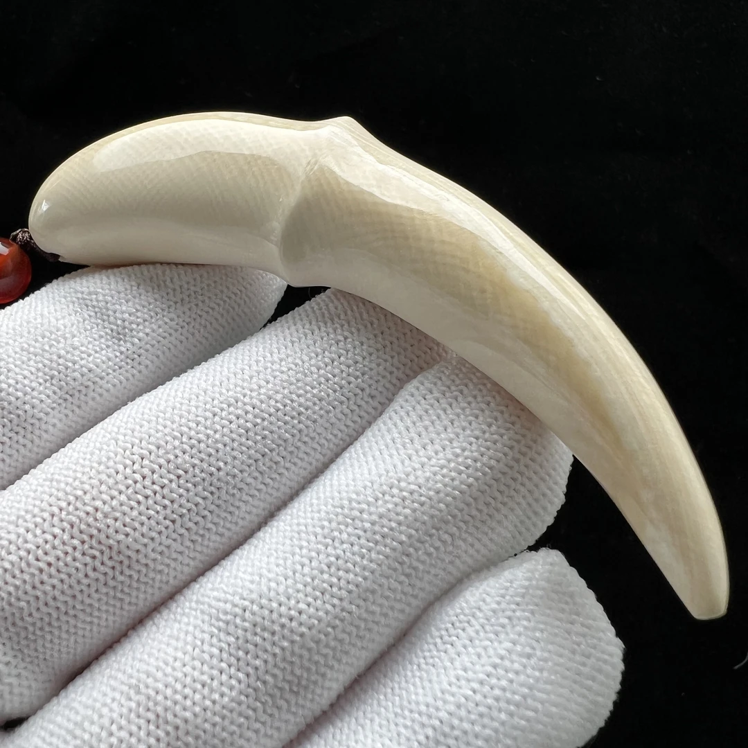 L1461天然猛犸牙雕刻牙尖 14*82mm支持鉴定 假一罚四