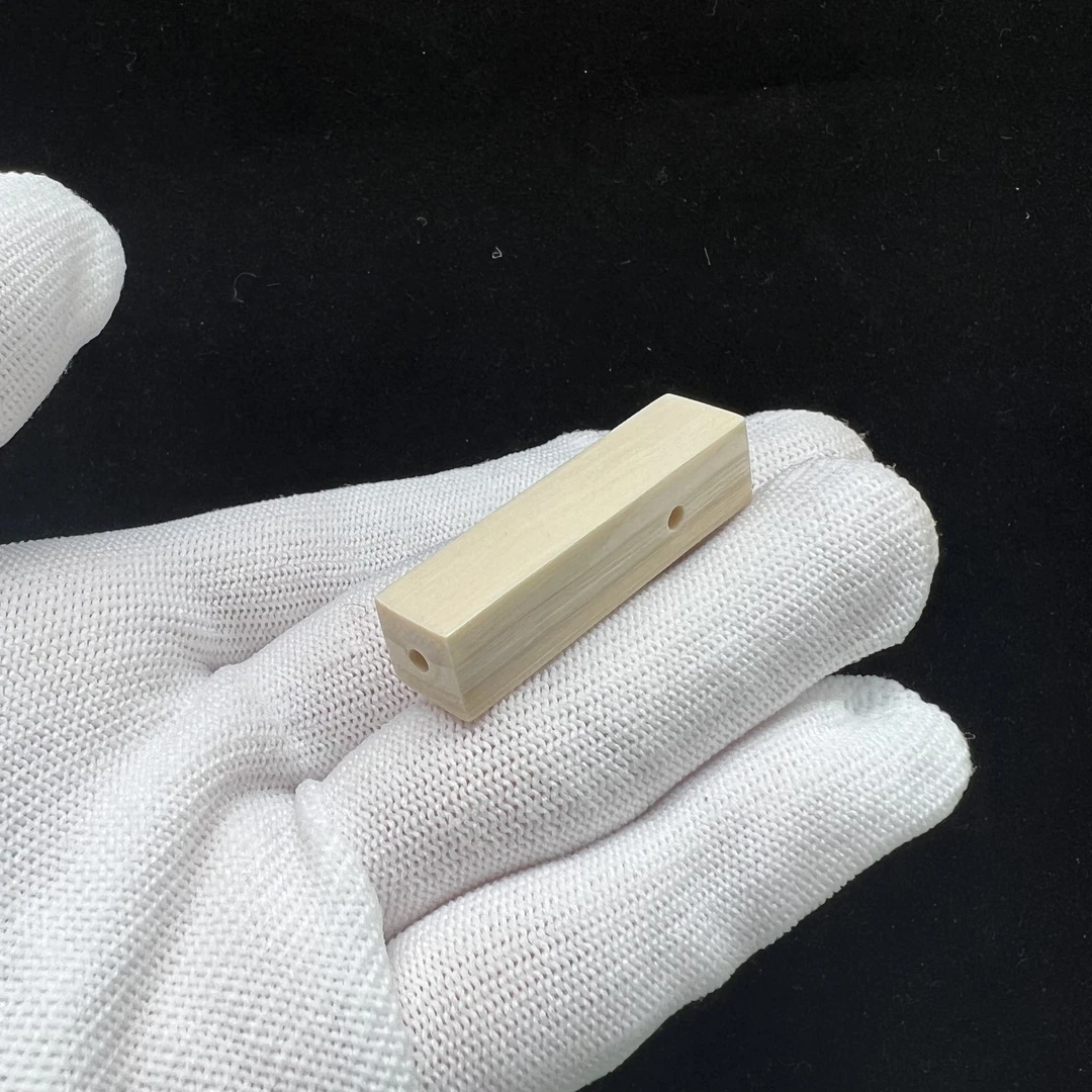 P1834天然猛犸象牙 一字三通 10.5*41.4mm 支持复检 假一罚四