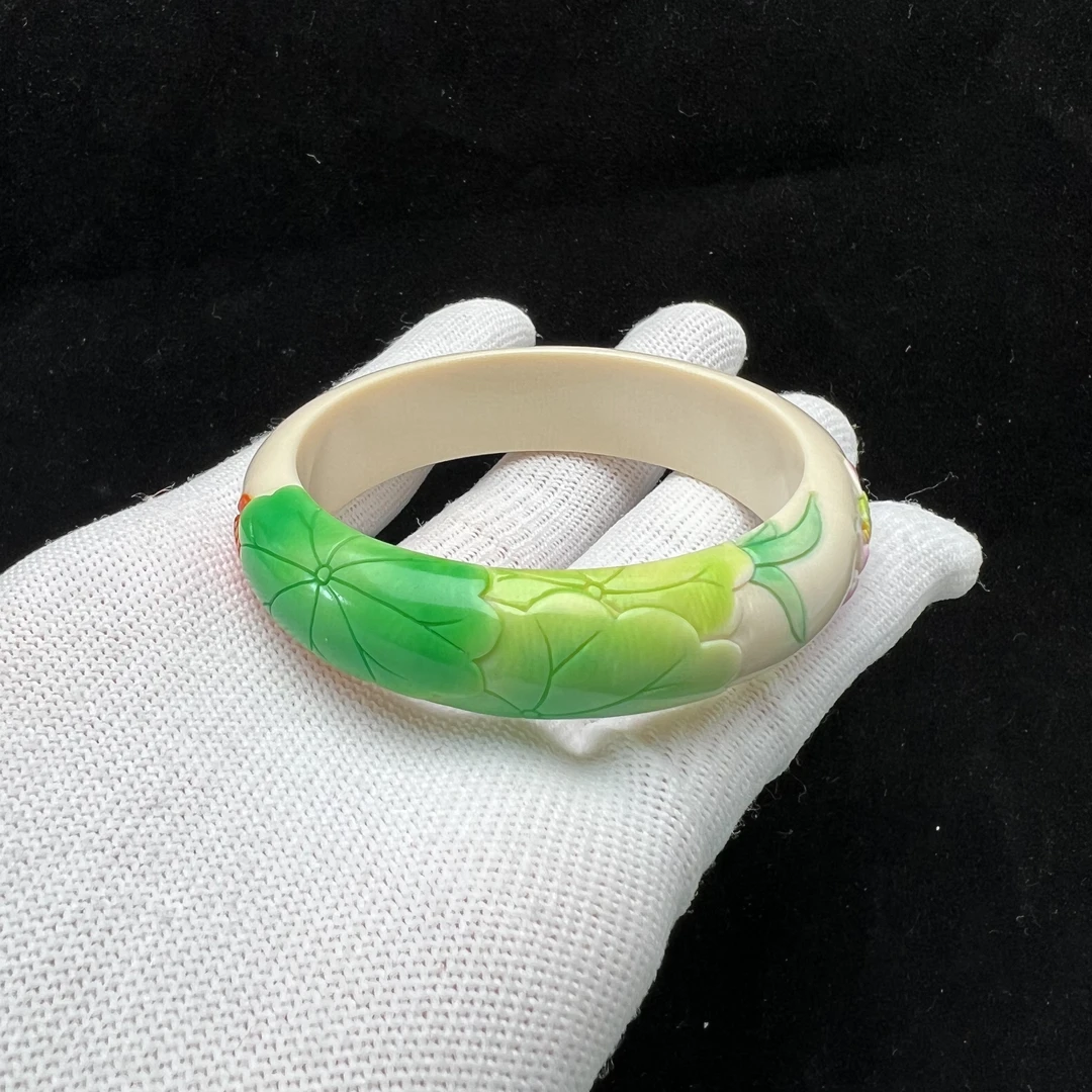 U2039天然猛犸牙 彩绘手圈 55.5*15mm 支持鉴定 假一罚四