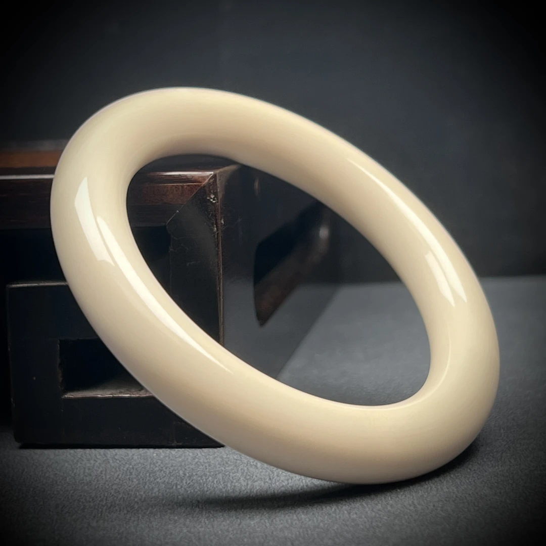 X2957天然猛犸牙 12毫米圆条手圈 59.3mm支持鉴定 假一罚四