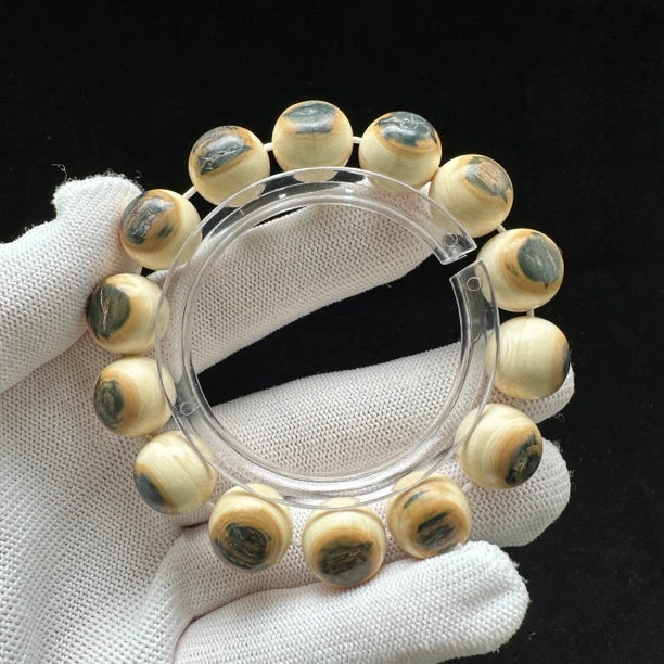 U1742天然猛犸牙手串 14mm支持鉴定 假一罚四