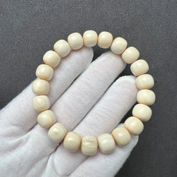 Q1207天然猛犸象牙10×9mm手串 支持鉴定 假一罚四