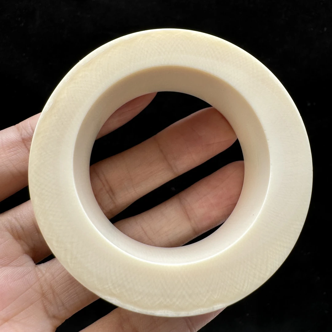 H88-74天然猛犸牙 饼子61*20mm  支持复检假一罚四