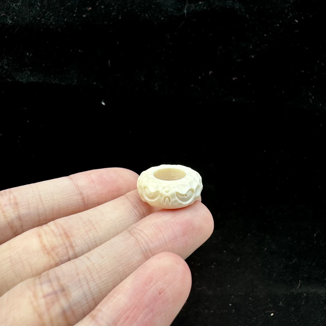 D1658天然猛犸牙 跑环 内径9.8 mm 支持复检 假一罚四