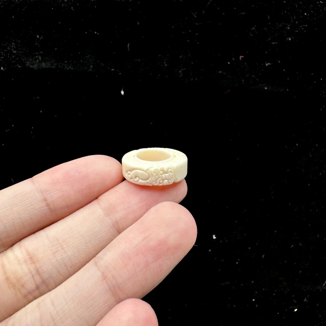 D2484天然猛犸牙 跑环 内径9*6 mm 支持复检 假一罚四