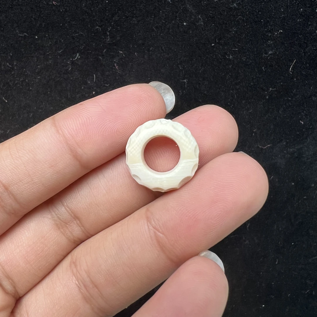 P9197天然猛犸牙 跑环圈圈 内径 8.4mm 支持复检假一罚四