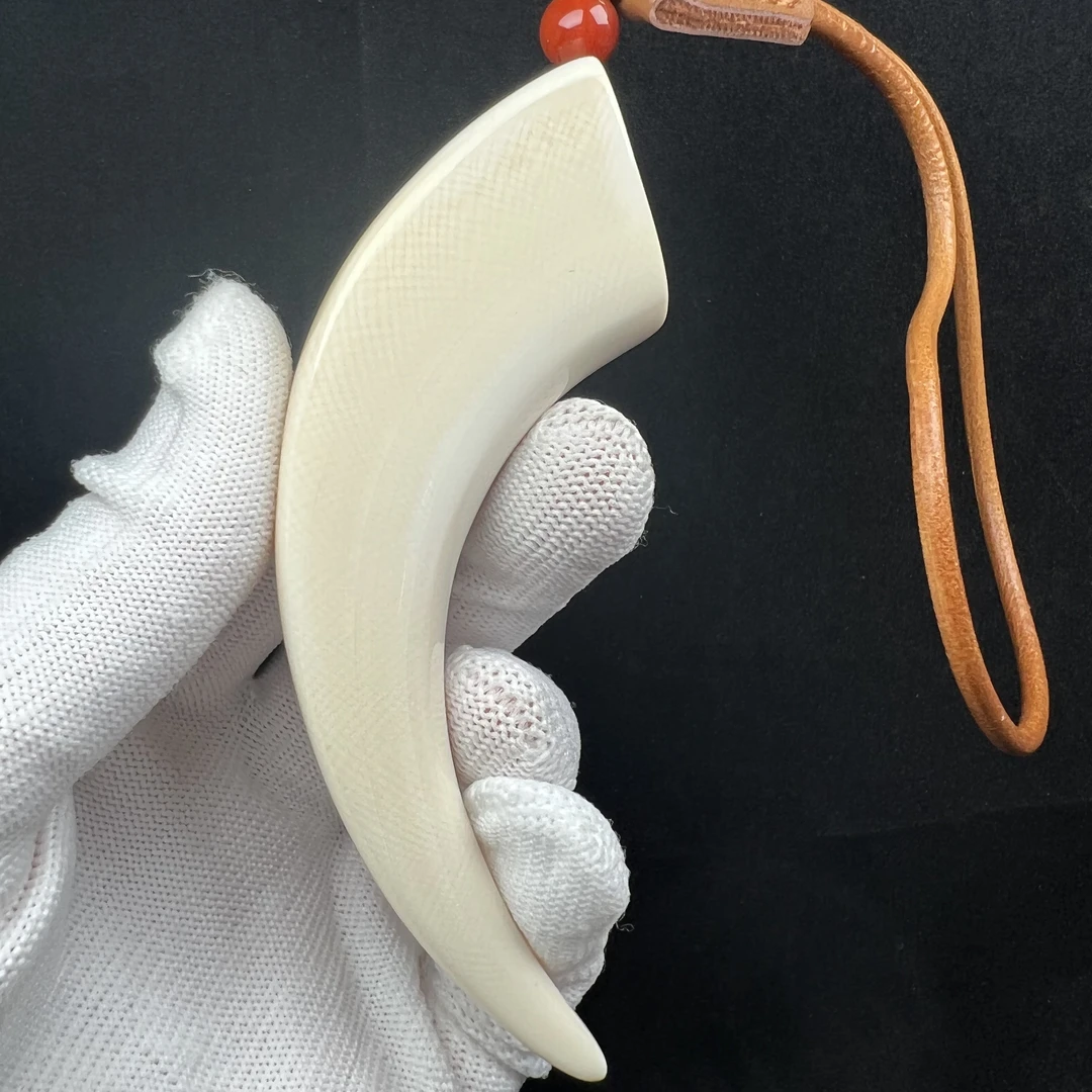 D2666天然猛犸牙 牙尖 24.8*105.6mm支持鉴定 假一罚四