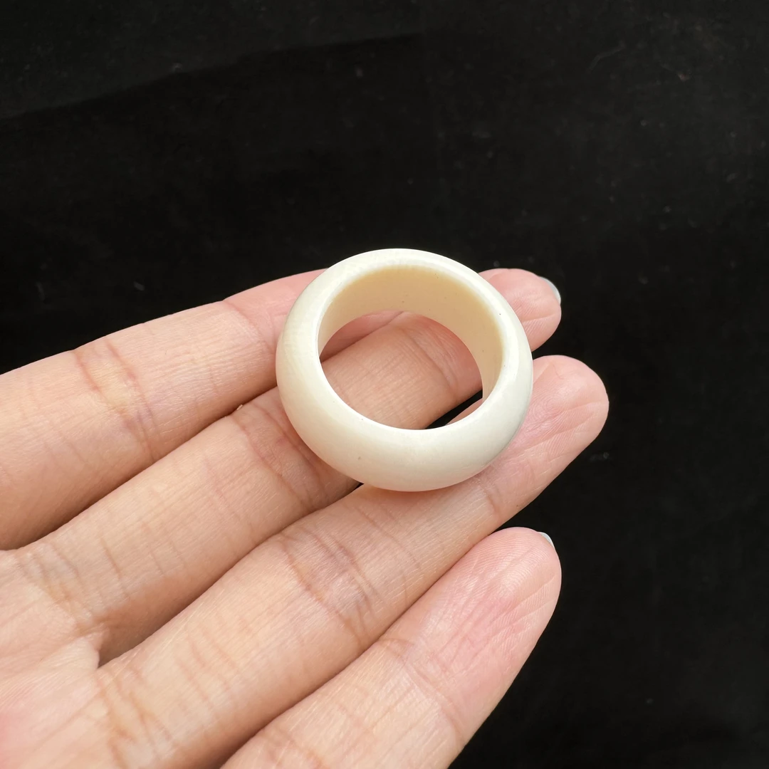 P5440-T193天然猛犸牙圈圈内径18mm支持鉴定 假一罚四