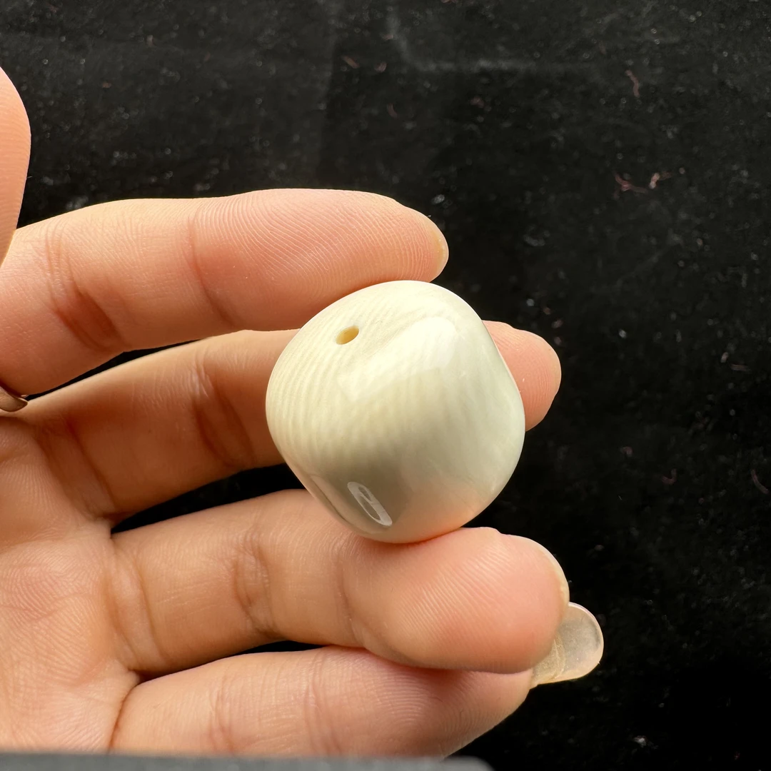 S2922天然猛犸牙单珠配饰 桶珠墩子20.2*18.4mm支持鉴定 假一罚四