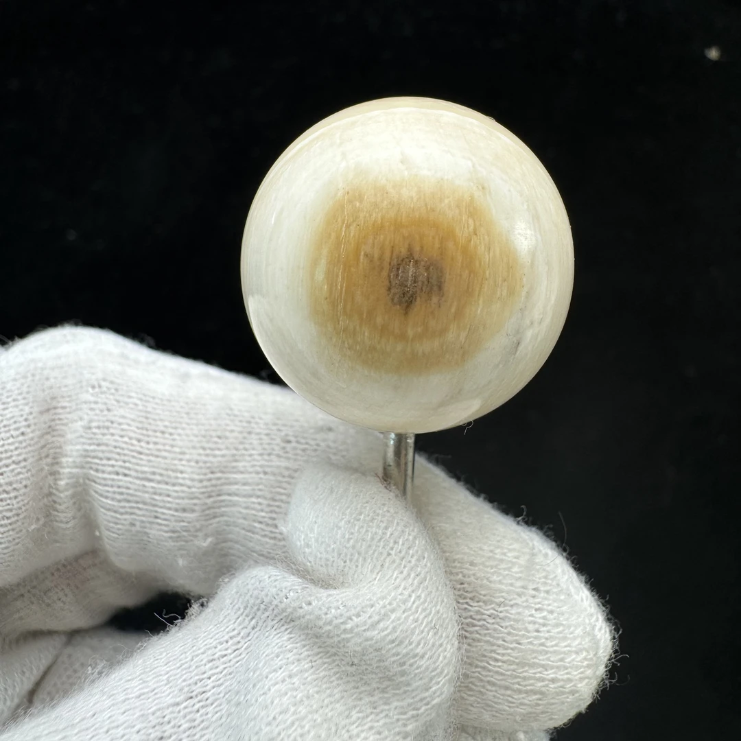 F7286天然猛犸象牙蓝眼睛单珠22mm支持鉴定 假一罚四