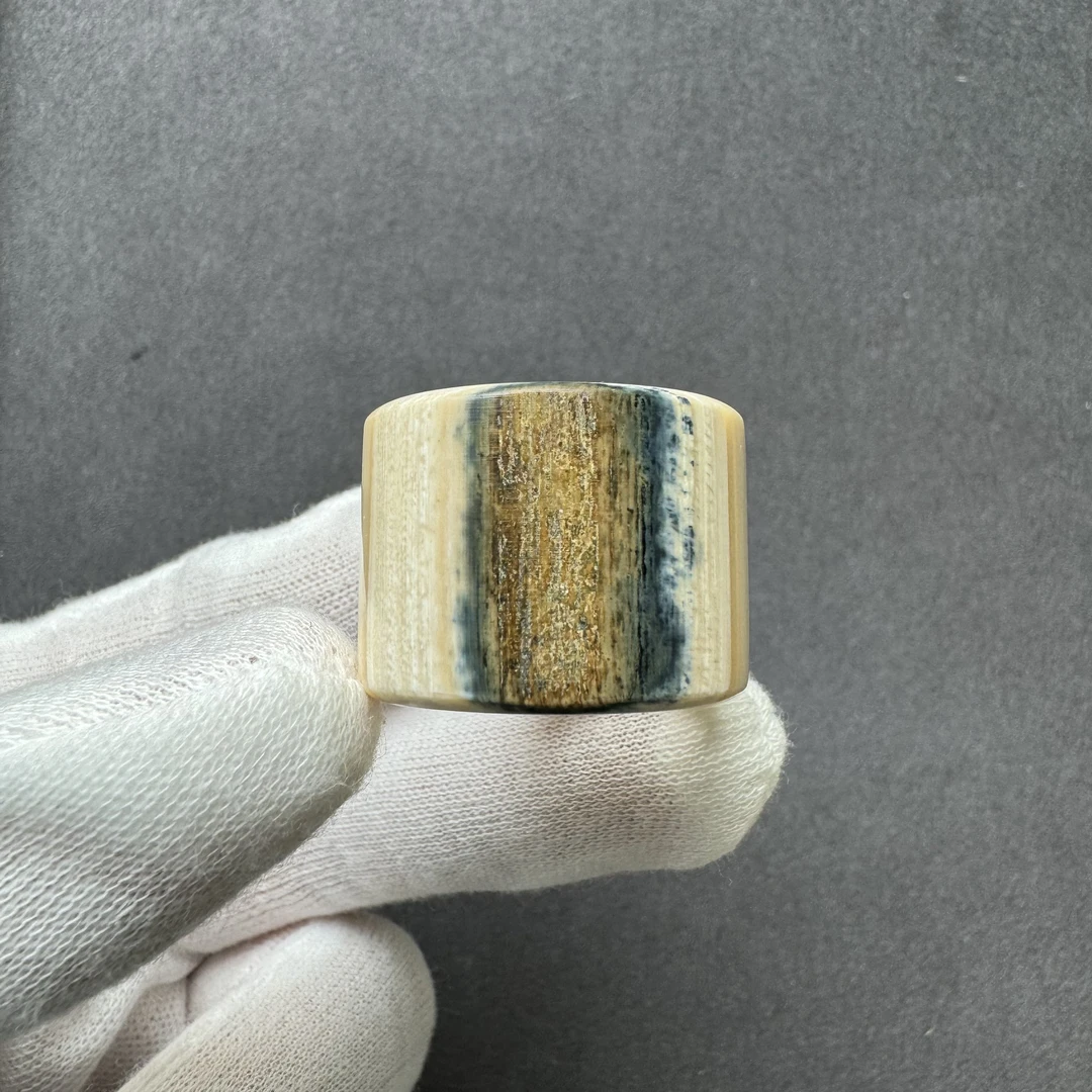 A1034天然猛犸牙20.2mm扳指 支持鉴定 假一罚四