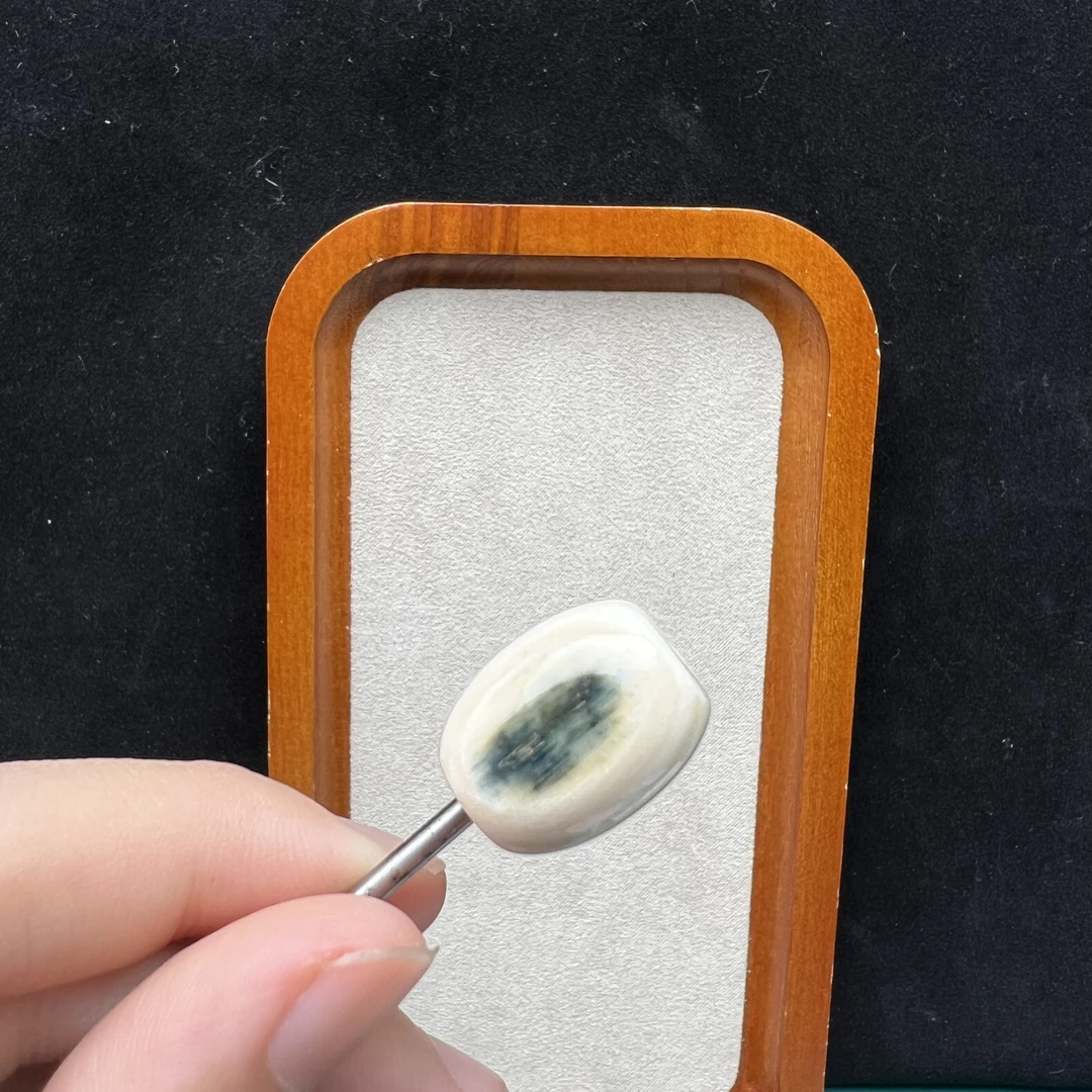 S6272天然猛犸象牙 蓝眼睛散珠15×19㎜ 支持鉴定 假一罚四