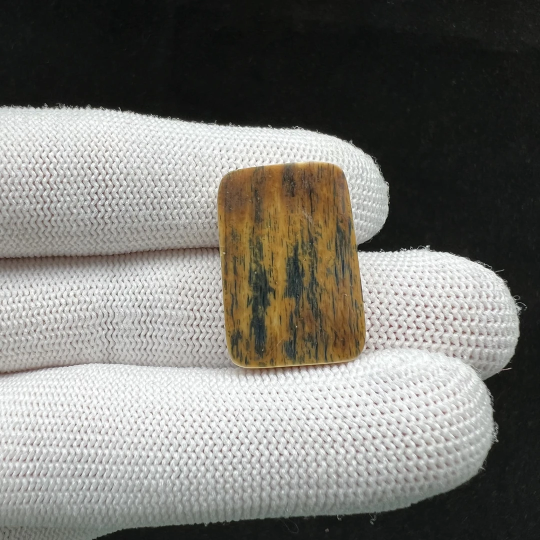 P2164天然猛犸牙带皮无事牌 16.8*25*6mm支持鉴定 假一罚四