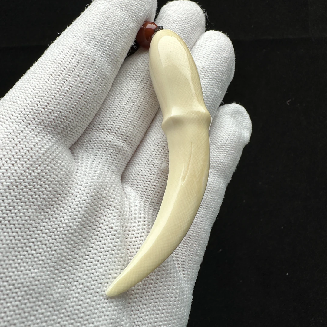 B1153天然猛犸牙 牙尖 74mm支持鉴定 假一罚四