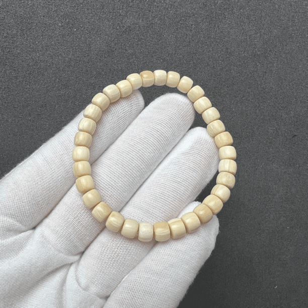 K3456天然猛犸象牙6×5mm手串 支持鉴定 假一罚四