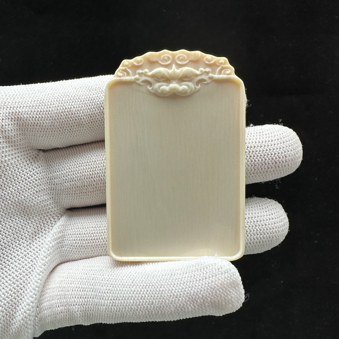 K4607天然猛犸牙牙芯果冻料461无事牌 40*60*10mm支持鉴定 假一罚