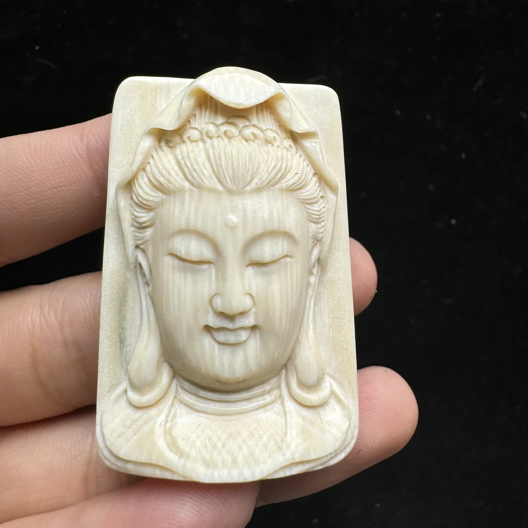 H1357 天然猛犸牙 雕刻件 29.5*45.5*12mm 支持复检假一罚四