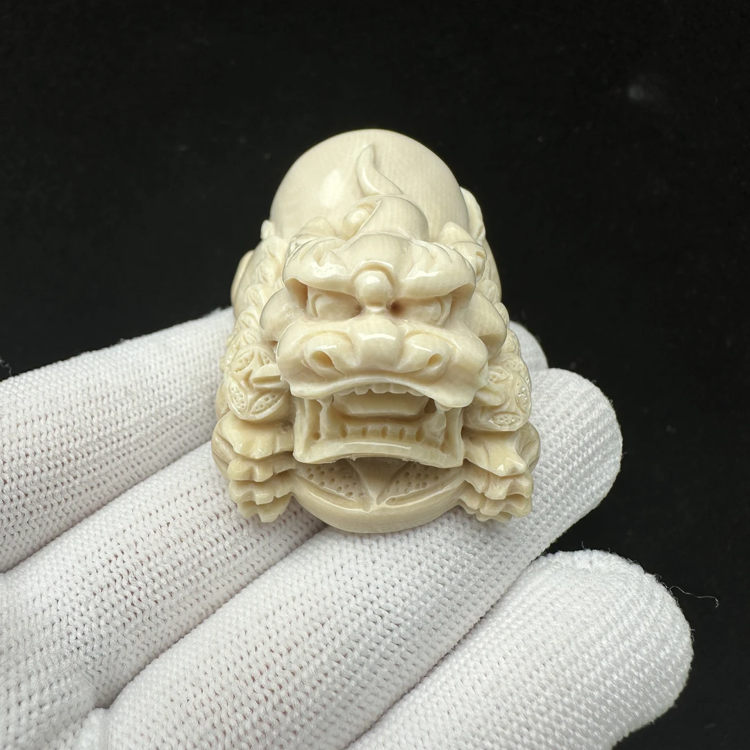 K1210天然猛犸牙雕刻貔貅 34*29*44mm支持鉴定 假一罚四