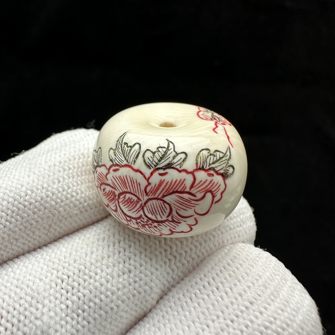 A2409天然猛犸牙平安扣8.66克/23*15.4mm支持鉴定 假一罚四