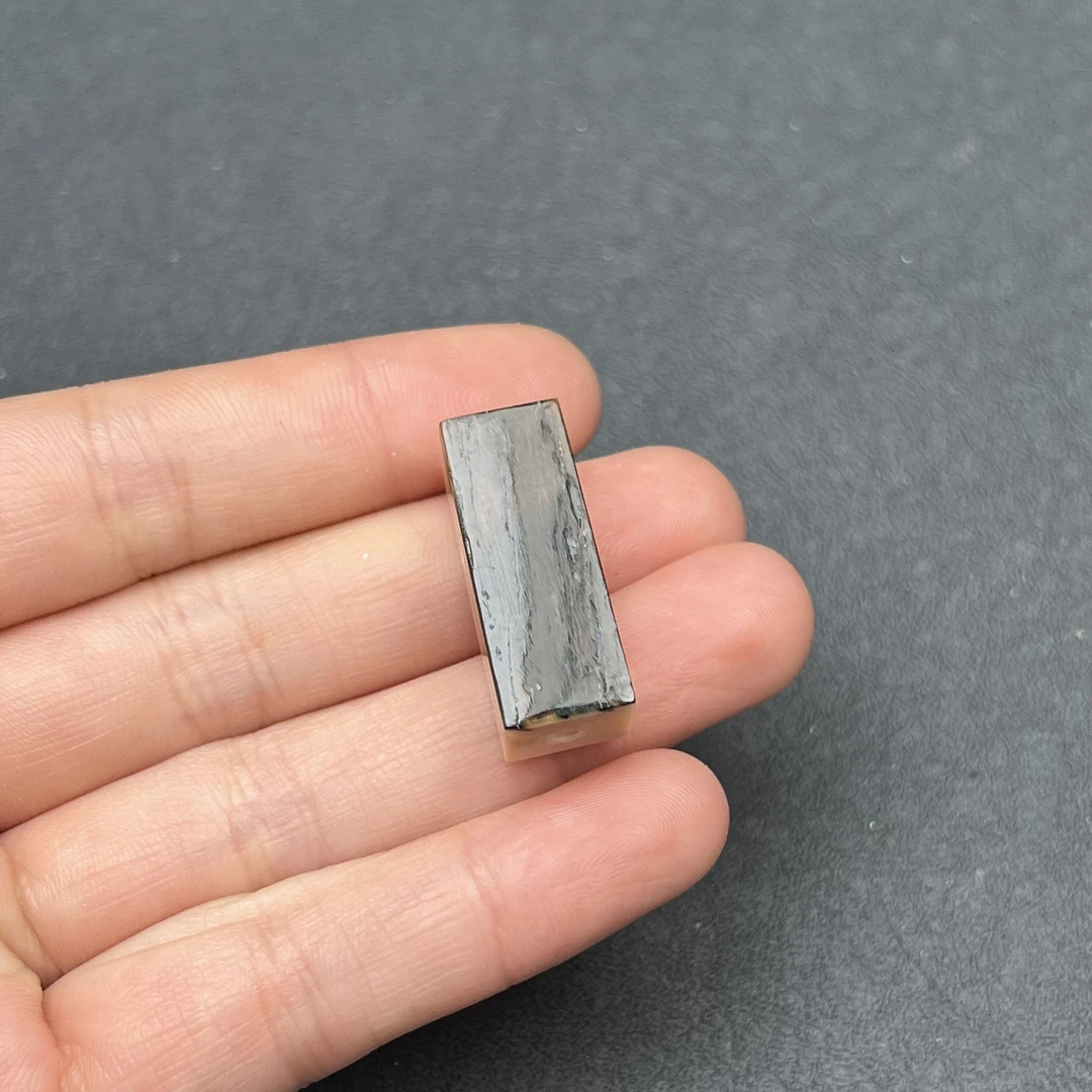 X6165天然猛犸牙蓝皮一字 三通配饰 11*37*11mm支持鉴定 假一罚四