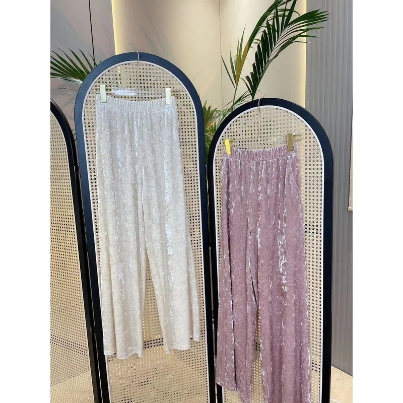 《晓君定制》6908秋冬款女士气质时尚百搭休闲立绒直筒裤