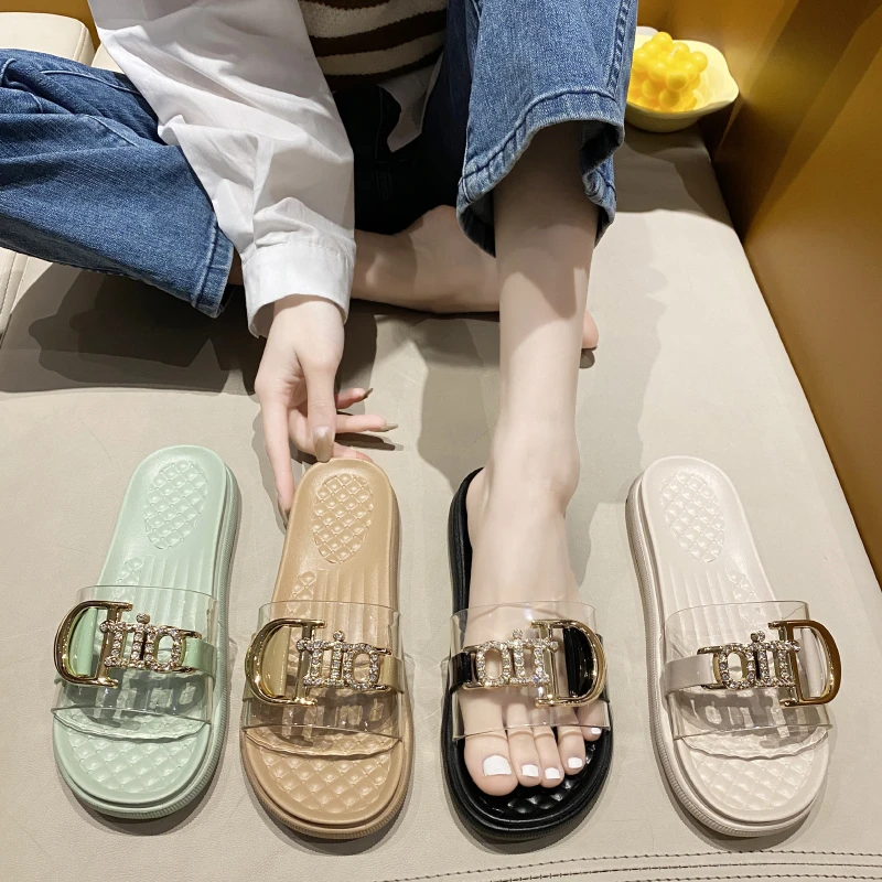 2024新款新d扣 爆款时尚百搭平底外穿女拖鞋