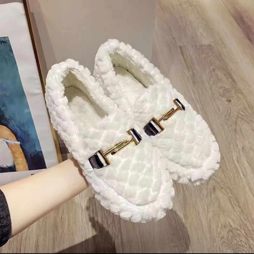 秋冬季豆豆鞋时尚休闲女鞋经典防滑妈妈加绒女鞋软底毛毛鞋百搭