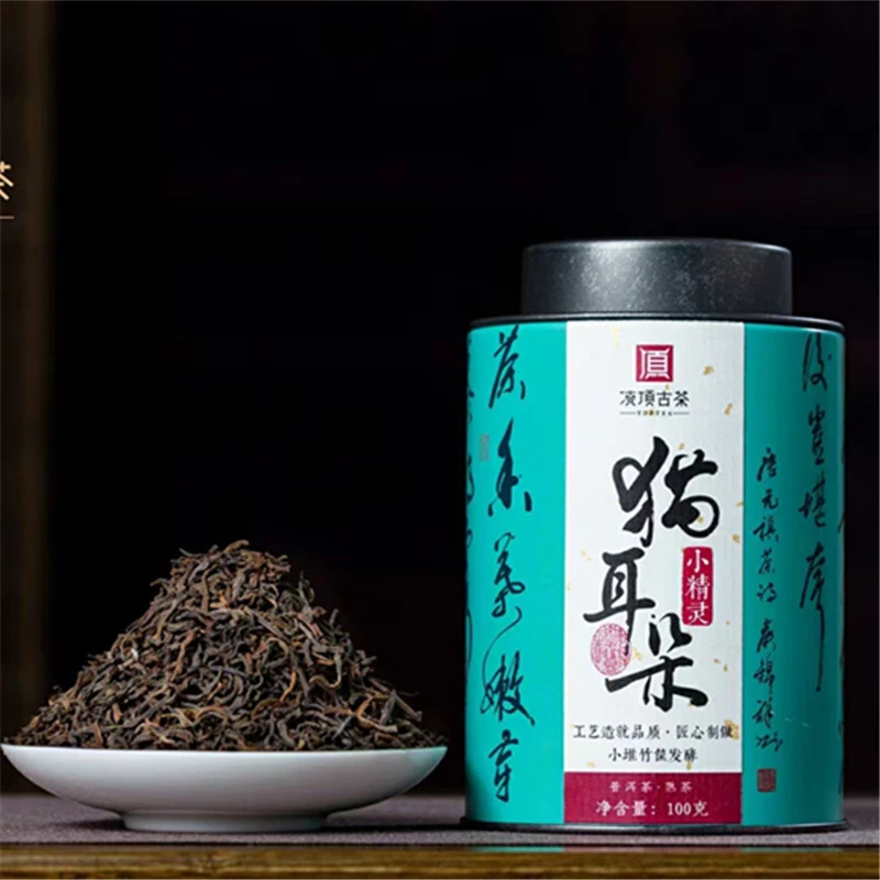 猫耳朵小精灵普洱茶熟茶散茶100g/罐2019年