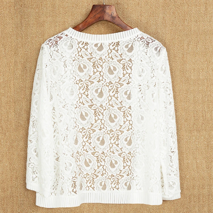 春夏季蕾丝开衫披肩时尚百搭镂空妈妈装洋气时尚女士中年薄款外套