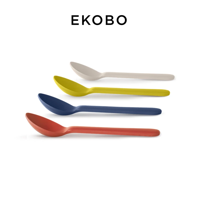 法国EKOBO爱可博 竹纤维家用/宝宝用餐勺套装4个装