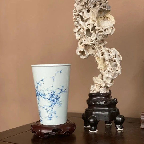景德镇手绘定制陶瓷文人风办公杯可乐杯高温烧制青花大容量主人杯