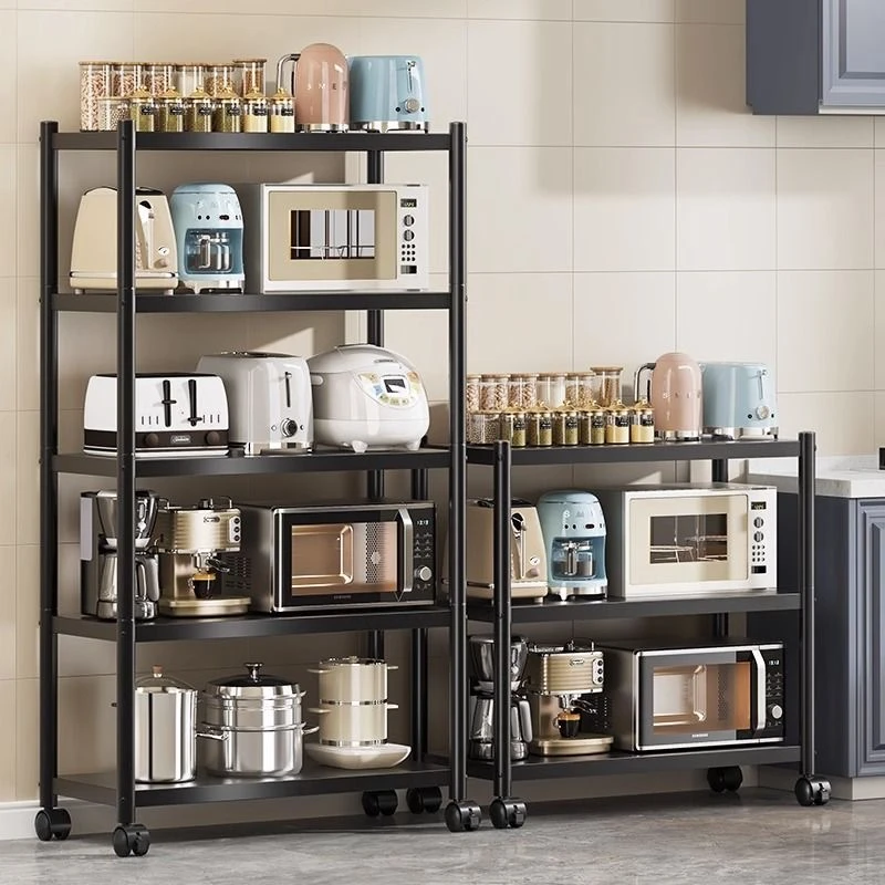 置物架落地家用简易储物架客厅收纳架微波炉烤箱架子儿童衣柜