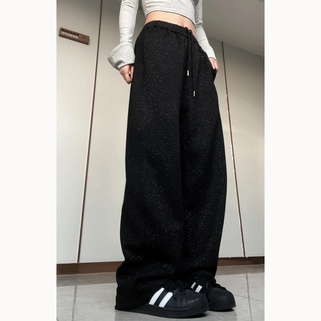 当天发货“升级版”秋装潮牌垂感直筒弯刀卫裤男街头长裤银河裤男士