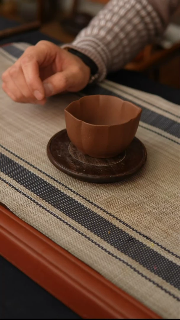 【闪购商品】紫砂茶壶海棠杯 特高温紫泥80cc