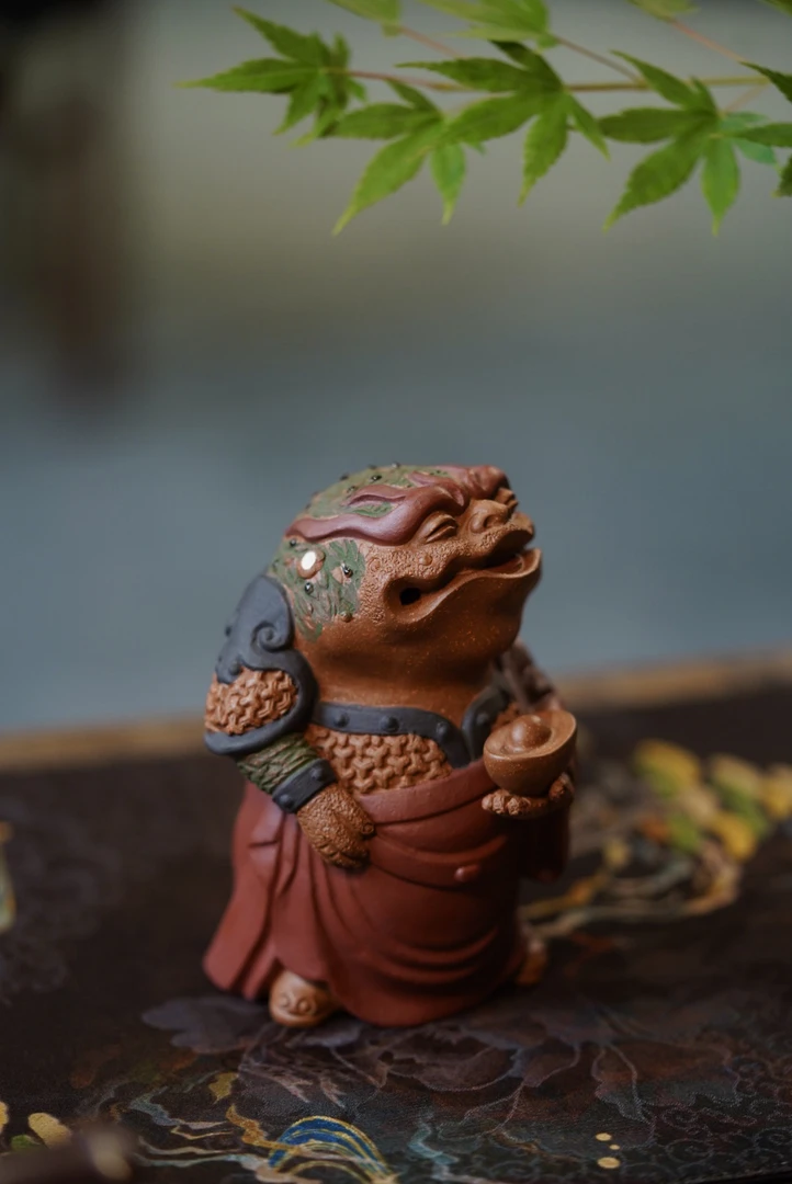 紫砂手工茶宠雕塑送宝蟾仙