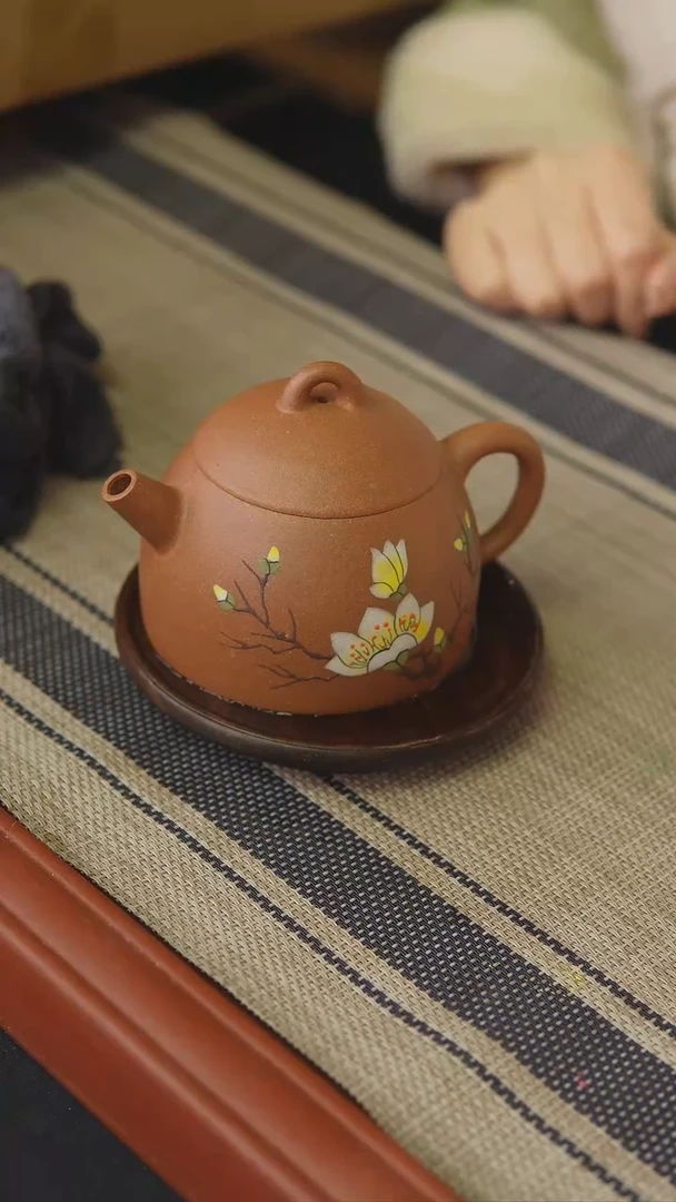 【闪购商品】紫砂茶宠矮秦权泥绘 180cc