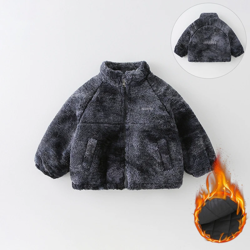 【现货】仟与儿童加棉外套冬季2024新款男童字母加厚外套AW680