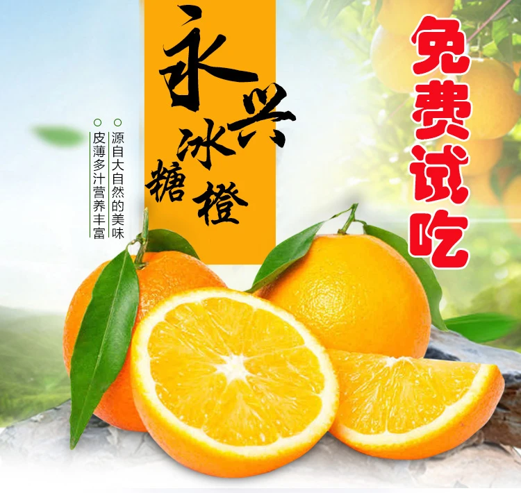 5斤1斤专拍湖南郴州永兴冰糖橙脆爽纯甜5斤现摘新鲜橙子甄选水果